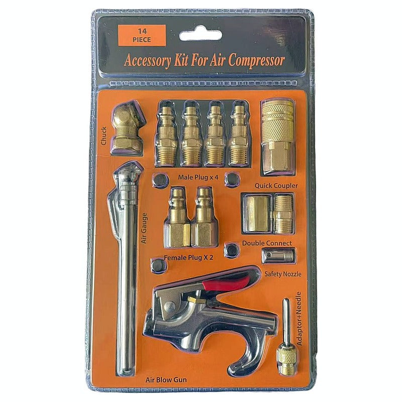 HS-CD409 - KIT DE ACCESORIOS PARA COMPRESOR DE AIRE 14 PIEZAS (50/1)