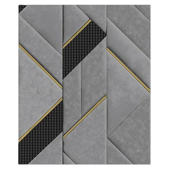 HS-LJW26 - PAPEL TAPIZ GEOMÉTRICO GRIS Y NEGRO (20/1)