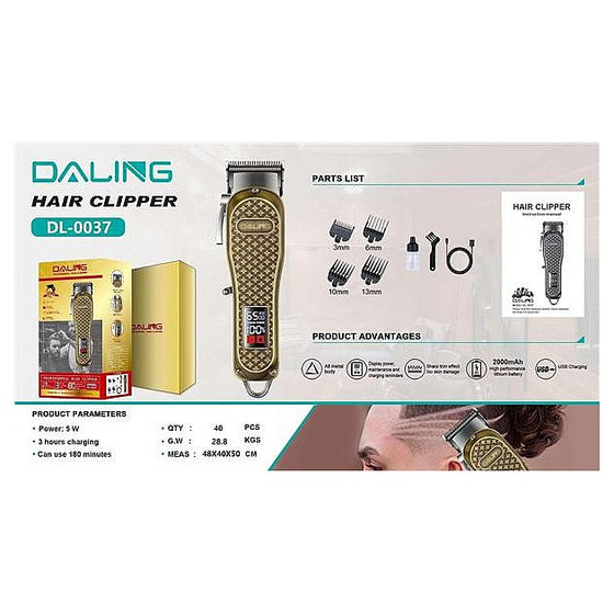 DL-0037 - MÁQUINA CORTADORA DE CABELLO RECARGABLE (40/1)