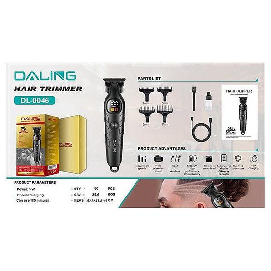 DL-0046 - CORTADORA DE CABELLO RECARGABLE (60/1)