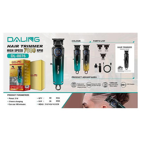 DL-0076 - RECORTADORA DE CABELLO RECARGABLE (60/1)