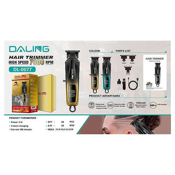 DL-0077 - CORTADORA DE CABELLO RECARGABLE (60/1)