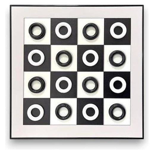 GY32343 - CUADRO DECORATIVO AJEDREZ BLANCO Y NEGRO (20/1)
