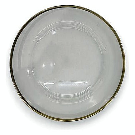 JJ54553 - PLATO DE VIDRIO CON BORDE DORADO 33 CM (12/1)