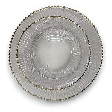 JJ54549 - PLATO DE VIDRIO CON BORDE DORADO 21 CM (24/1)