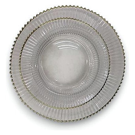 JJ54550 - PLATO DE VIDRIO CON BORDE DORADO 27CM (18/1)