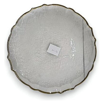 JJ54552 - PLATO DE CERÁMICA CON BORDE DORADO 33 CM (12/1)