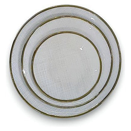 JJ54556 - PLATO DE PORCELANA CON BORDE DORADO 27 CM (18/1)