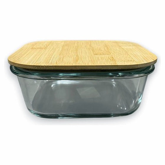 JJ54827 - RECIPIENTE DE VIDRIO CON TAPA DE BAMBÚ (18/1)