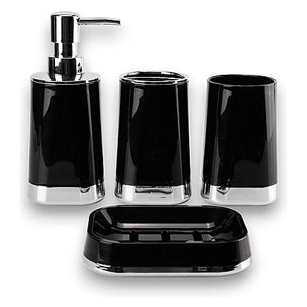 JJ53893 - SET DE ACCESORIOS DE BAÑO NEGRO (24/1)
