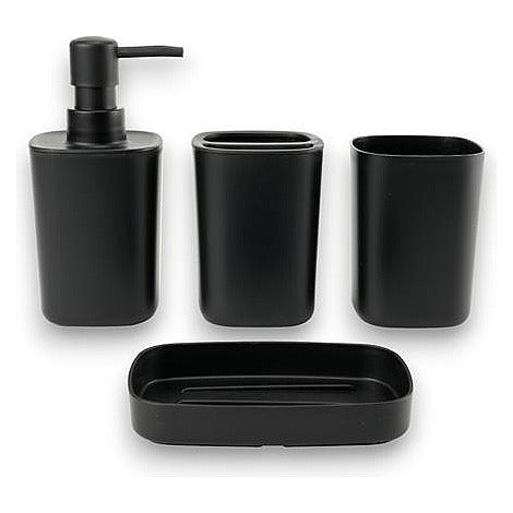 JJ53886 - SET DE BAÑO NEGRO DE PLÁSTICO (24/1)