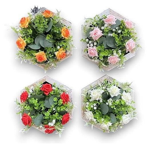 JJ54518 - ARREGLO DE FLORES ARTIFICIALES HEXAGONAL (48/1)