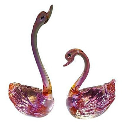 JJ55128 - FIGURAS DECORATIVAS DE CISNES EN VIDRIO (72/1)