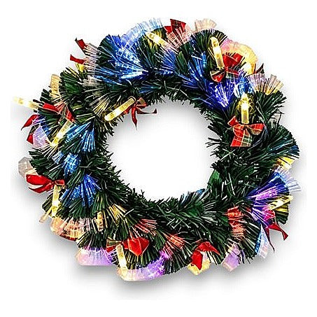 GY34394 - CORONA NAVIDEÑA CON LUCES MULTICOLOR 35CM (12/1)
