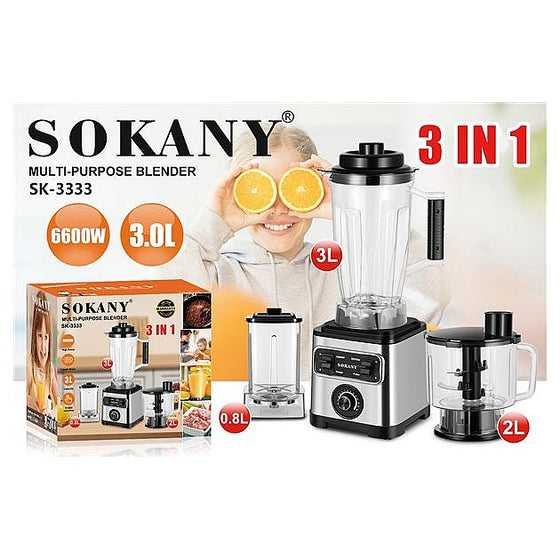 SK-3333 - LICUADORA MULTIFUNCIÓN 3 EN 1 6600W 3L (4/1)