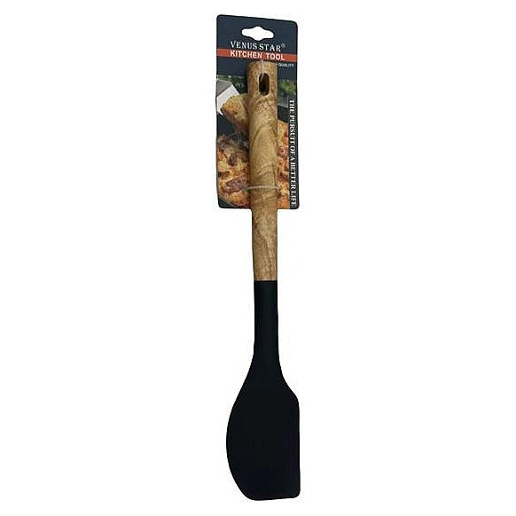 HMD-K4 - ESPÁTULA DE SILICONA CON MANGO DE MADERA (240/1)