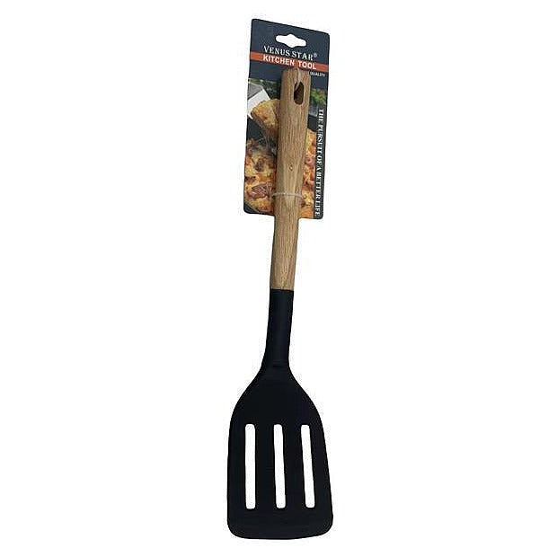 HMD-K7 - ESPÁTULA DE SILICONA CON MANGO DE MADERA (240/1)