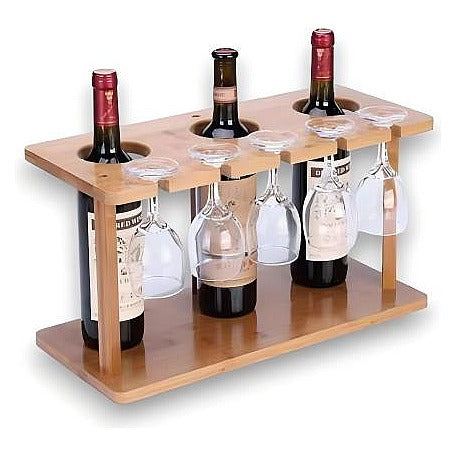 HG-QZ100 - PORTA BOTELLAS Y COPAS DE MADERA (10/1)