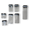 HG-CY087 - SET DE RECIPIENTES TRANSPARENTES CON TAPA NEGRA (5/1)