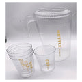 CHY0G9-3 - JARRA CON 4 VASOS DE PLÁSTICO TRANSPARENTE (36/1)