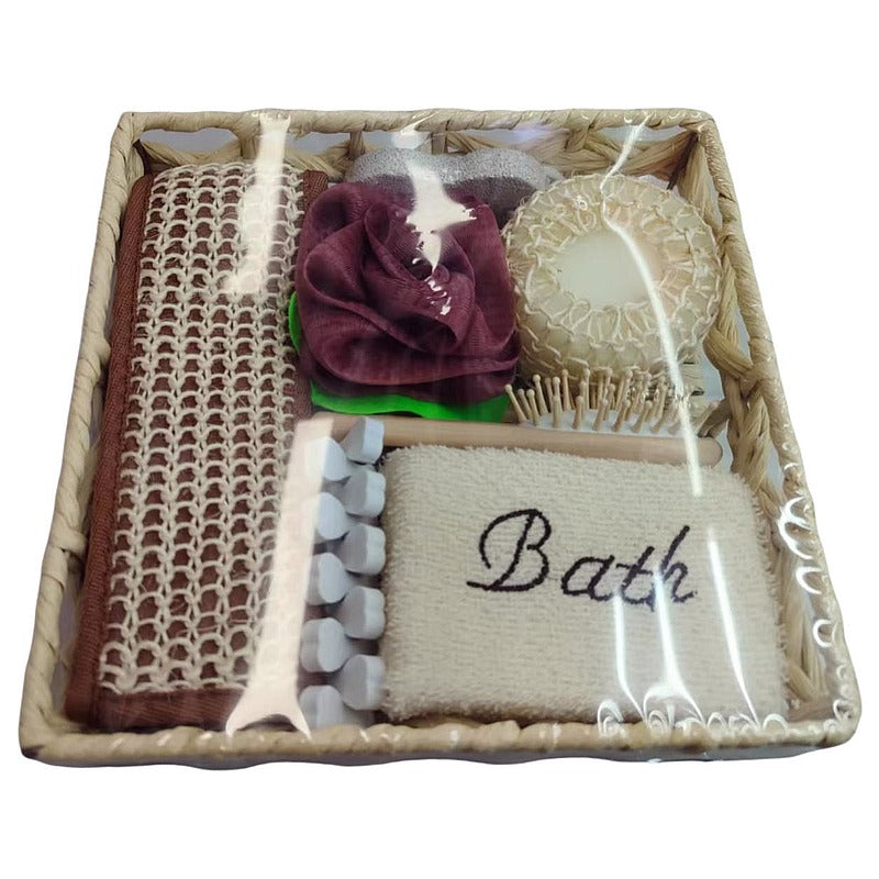 HG-JFN38 - SET DE BAÑO EN BANDEJA DE MIMBRE (40/1)