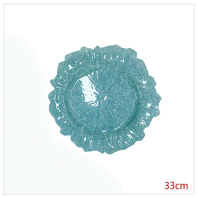 H-HBP22 - BAJOPLATO DECORATIVO TURQUESA 33 CM (50/1)