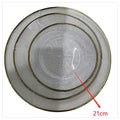 H-HBP33 - PLATO DE VIDRIO CON BORDE DORADO 21 CM (24/1)