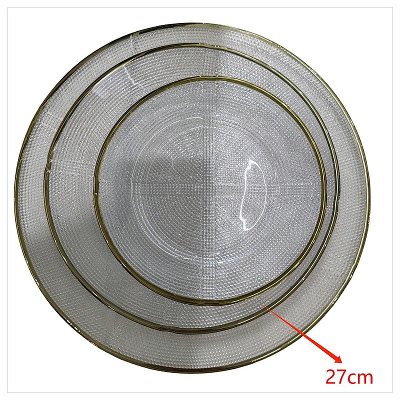 H-HBP34 - PLATO DECORATIVO DE VIDRIO 27 CM (18/1)
