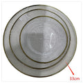 H-HBP35 - PLATO DE VIDRIO CON BORDE DORADO 33 CM (12/1)