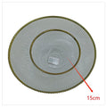 H-HBP37 - PLATO DE VIDRIO CON BORDE DORADO 15 CM (24/1)