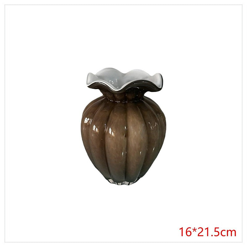 H-HBP40 - FLORERO DE VIDRIO MARRÓN (6/1)