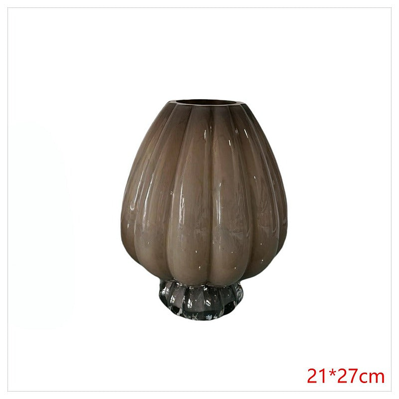 H-HBP43 - FLORERO DE CRISTAL MARRÓN (6/1)