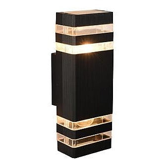 IP-MX002 - LÁMPARA EXTERIOR 65*100*300 2*E27 PORTALÁMPARAS SBK ARENA NEGRO (20/1)