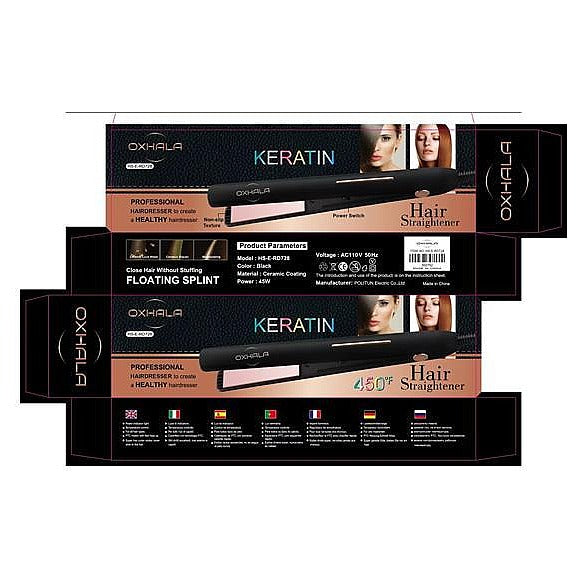HS-E-RD728 - PLANCHA PARA CABELLO NEGRA (60/1)