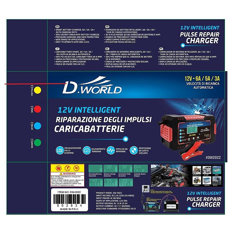 DW- 2022 - CARGADOR DE BATERÍAS INTELIGENTE 12V (50/1)