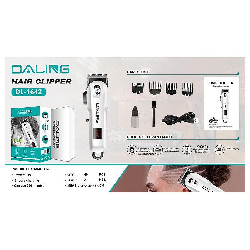 DL-1642 - CORTADORA DE CABELLO ELÉCTRICA RECARGABLE (40/1)