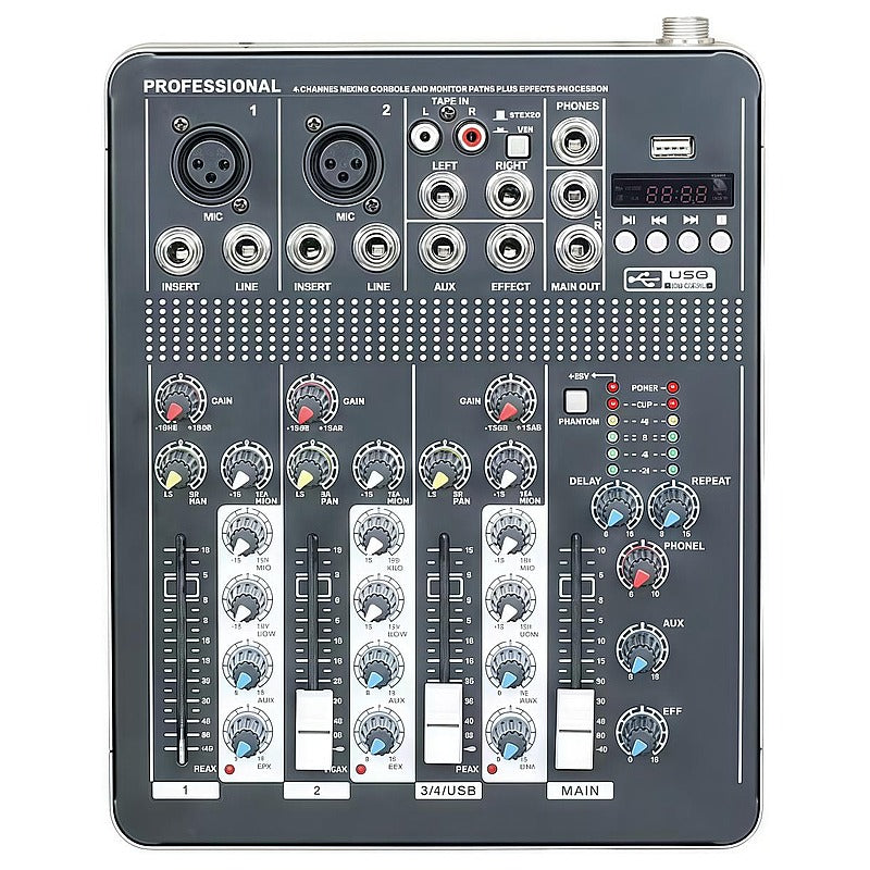 HS-TYT-T4 - CONSOLA MEZCLADORA DE AUDIO 4 CANALES (10/1)