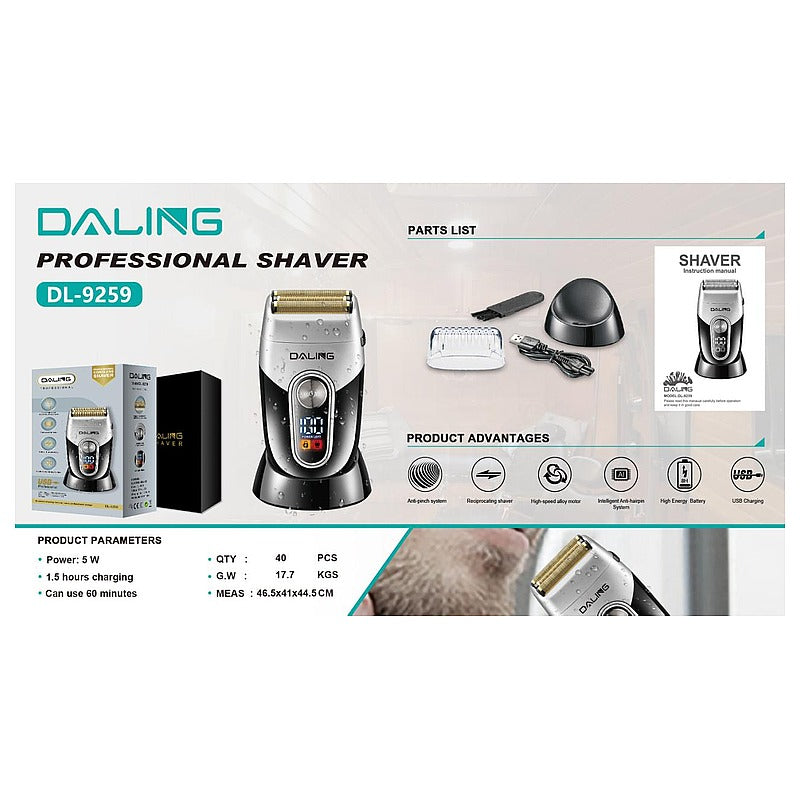 DL-9259 - MÁQUINA DE AFEITAR RECARGABLE (40/1)