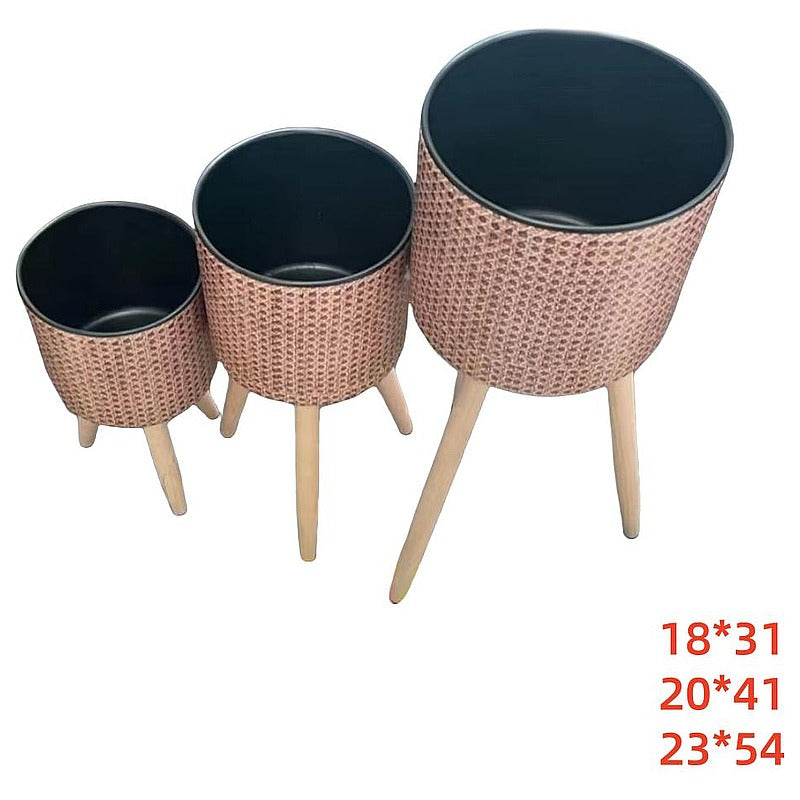HG-BFP36 - SET DE MACETAS DECORATIVAS CON SOPORTE (8/1)