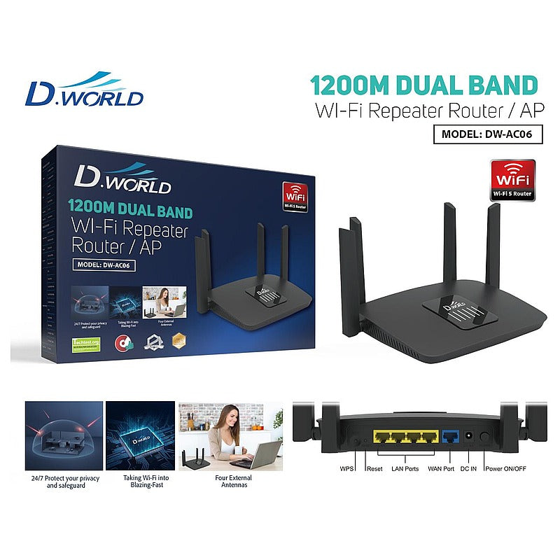 DW-AC06 - ROUTER WI-FI DE DOBLE BANDA 1200M NEGRO (34/1)
