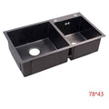 MSK10203 （黑金刚） - FREGADERO DOBLE DE ACERO INOXIDABLE 78*43 (2/1)
