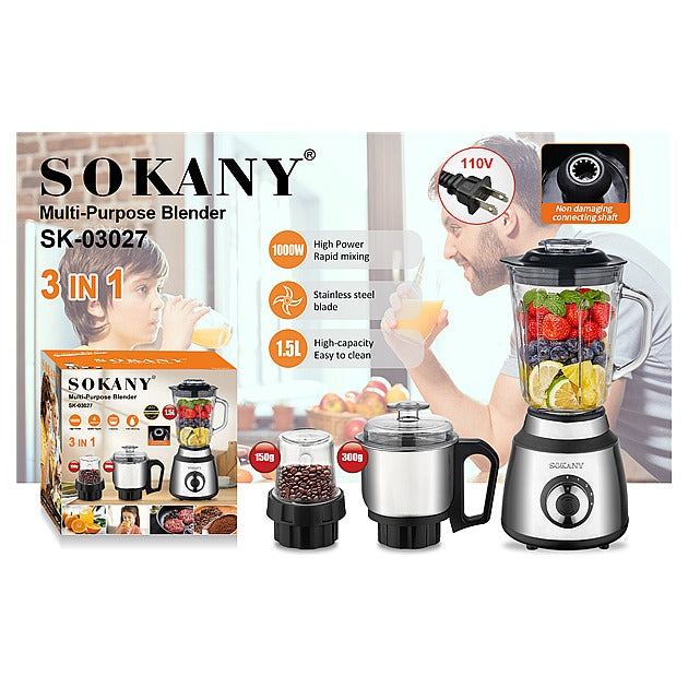 SK-03027 - LICUADORA 3 EN 1 1.5L (6/1)