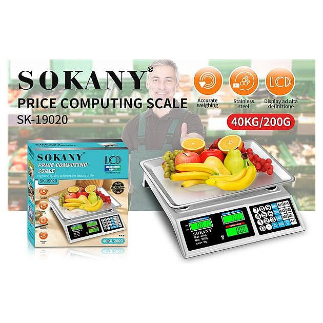 SK- 19020 - BALANZA DIGITAL PARA COMERCIO 40KG/200G (6/1)
