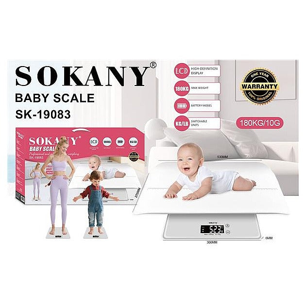 SK-19083 - BALANZA PARA BEBÉS 530*270MM+300*6MM 180KG/10G (5/1)