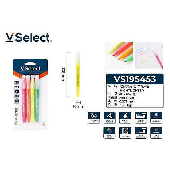 VS195453 - RESALTADOR EN FORMA DE BOLÍGRAFO 4 COLORES (288/1)