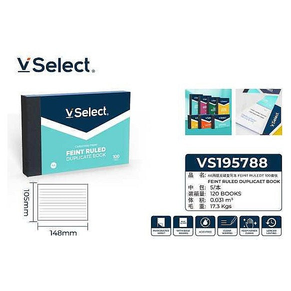 VS195788 - LIBRETA DUPLICADA CON REGLA FINA A6 (120/1)