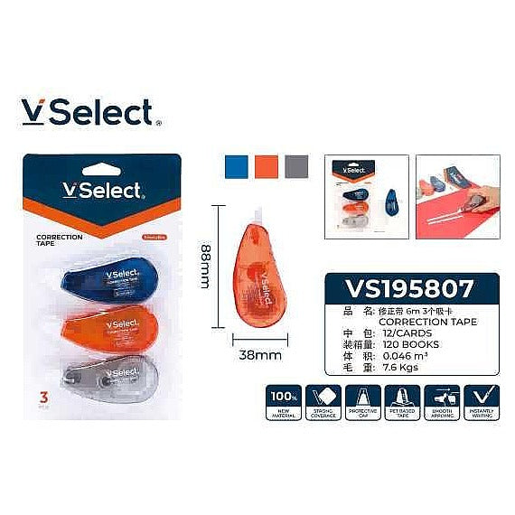 VS195807 - CINTA CORRECTORA 6M 3 UNIDADES (120/1)