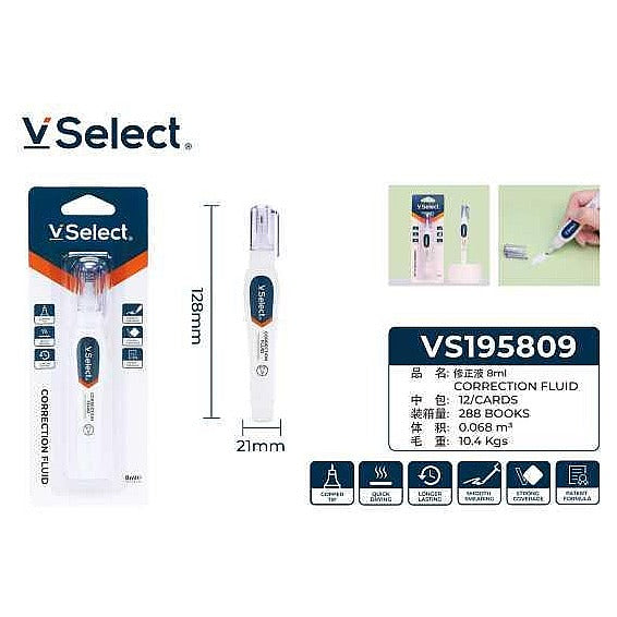 VS195809 - CORRECTOR LÍQUIDO 8ML EN PLUMA (288/1)