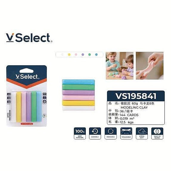 VS195841 - PLASTILINA EN BARRA 60G MULTICOLOR (144/1)