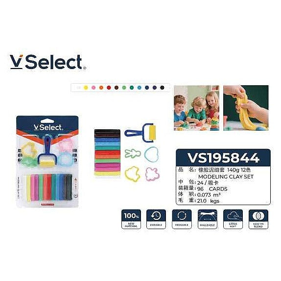 VS195844 - SET DE ARCILLA PARA MODELAR 12 COLORES (96/1)